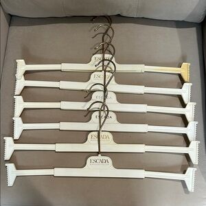 Escada White and Gold Pant Hangers Set